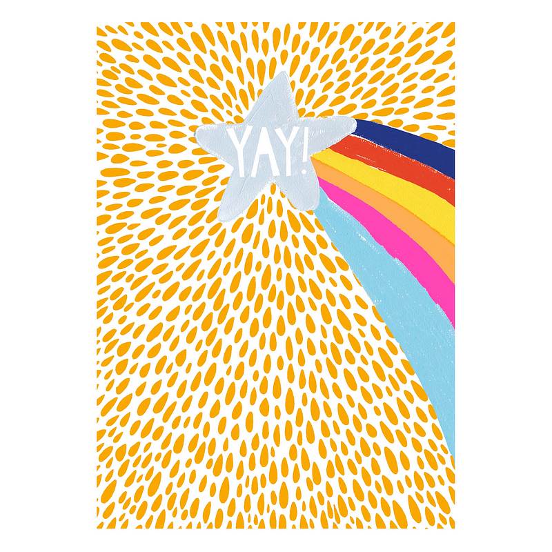 Paper Salad Publishing Yay! Rainbow Star Foil Card AM2410 front