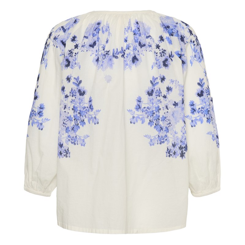 Part Two Alexi Cotton Blouse Blue Shadow Flower Print 30310427-304767 rear