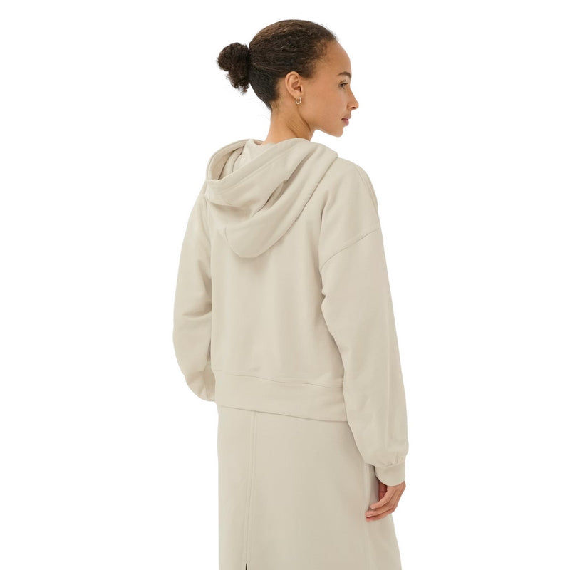 Part Two Aliana Organic Cotton Zipped Hoodie Wind Chime Cream on model rear