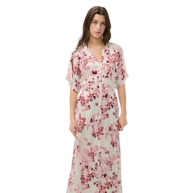 Part Two Clothing Alaja Dress Pink Shadow Flower Print on model front