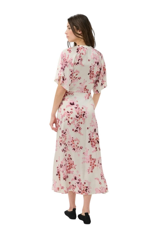 Part Two Clothing Alaja Dress Pink Shadow Flower Print on model rear