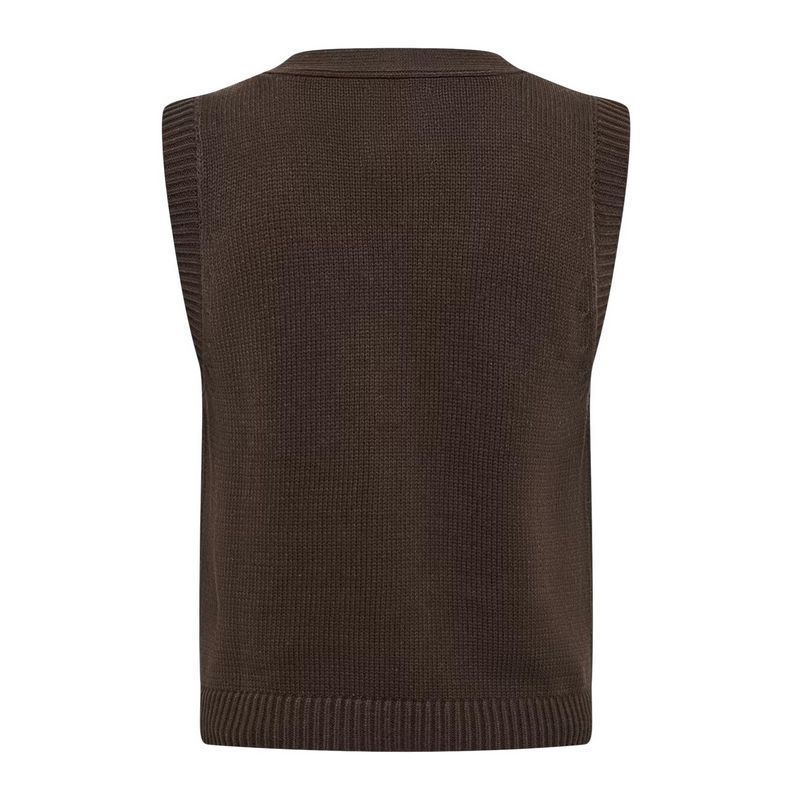 Part Two Clothing Christin Knitted Cotton Waistcoat Mole 30310791 back