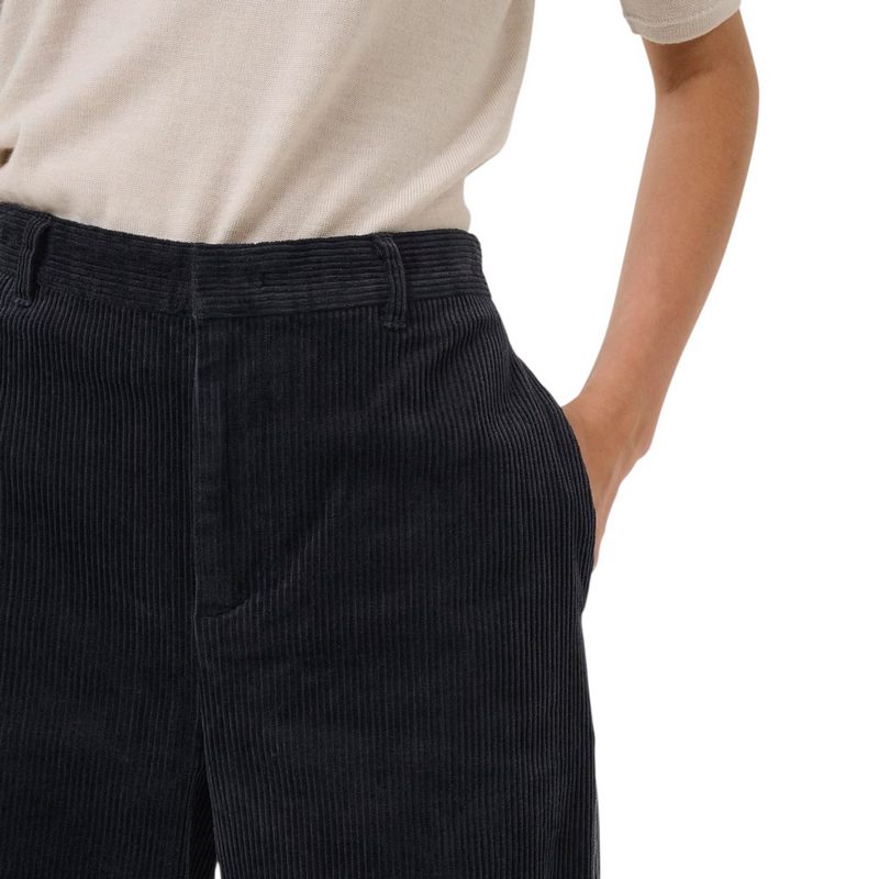 Part Two Clothing Clarissi Cord Trousers Dark Navy on model waist