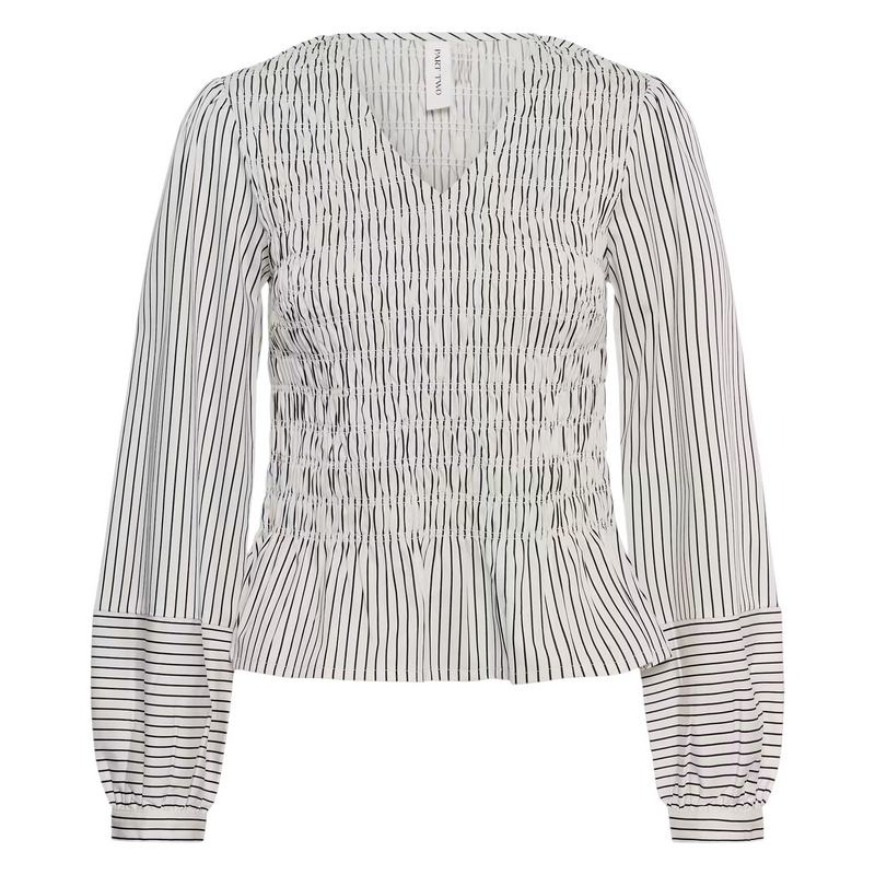 Part Two Clothing Dewa Organic Cotton Blouse Black Stripe 30310959-305464 front