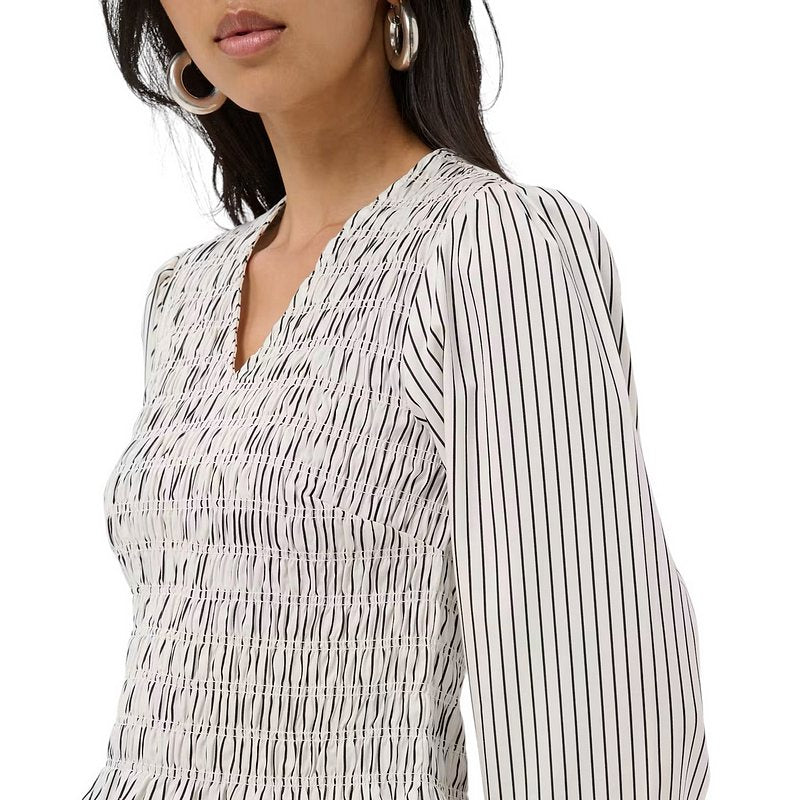 Part Two Clothing Dewa Organic Cotton Blouse Black Stripe 30310959-305464 on model side