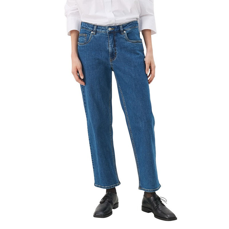 Part Two Clothing Judyas Jeans Medium Dark Blue Denim 30309882-300157 on model front