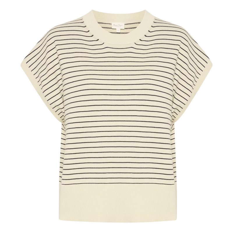 Part Two Clothing Nataya Pullover Whitecap Grey Stripe front
