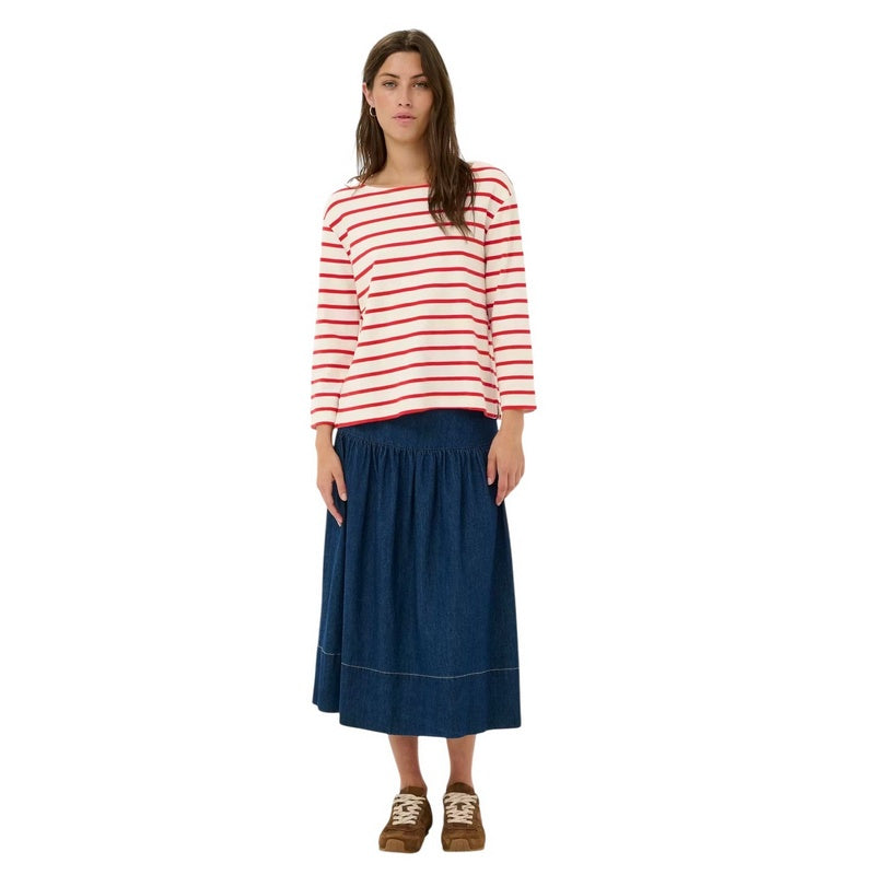 Part Two Clothing Nela Organic Cotton T-Shirt Poppy Red Stripe 30309864 model