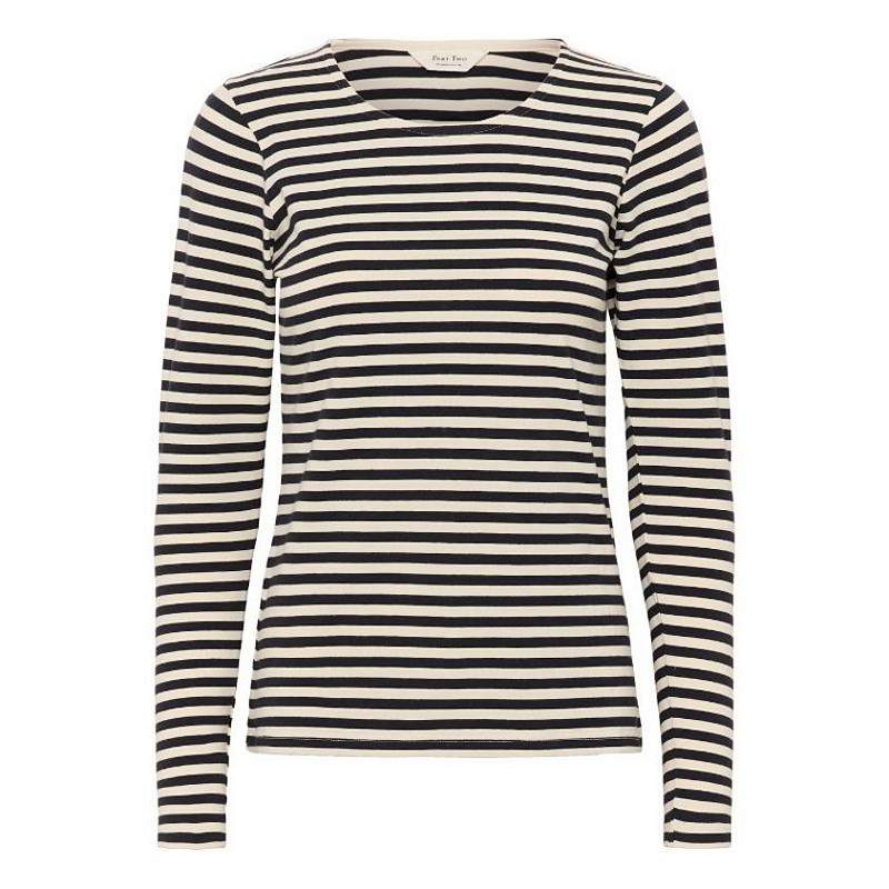 Part Two Clothing Nemajas T-Shirt Whitecap Navy Stripe front