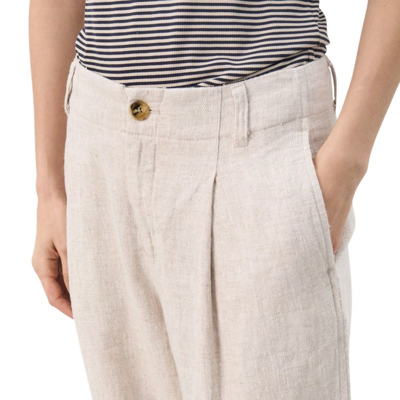 Part Two Clothing Nettas Ramie-Linen Trousers French Oak Melange on model detail