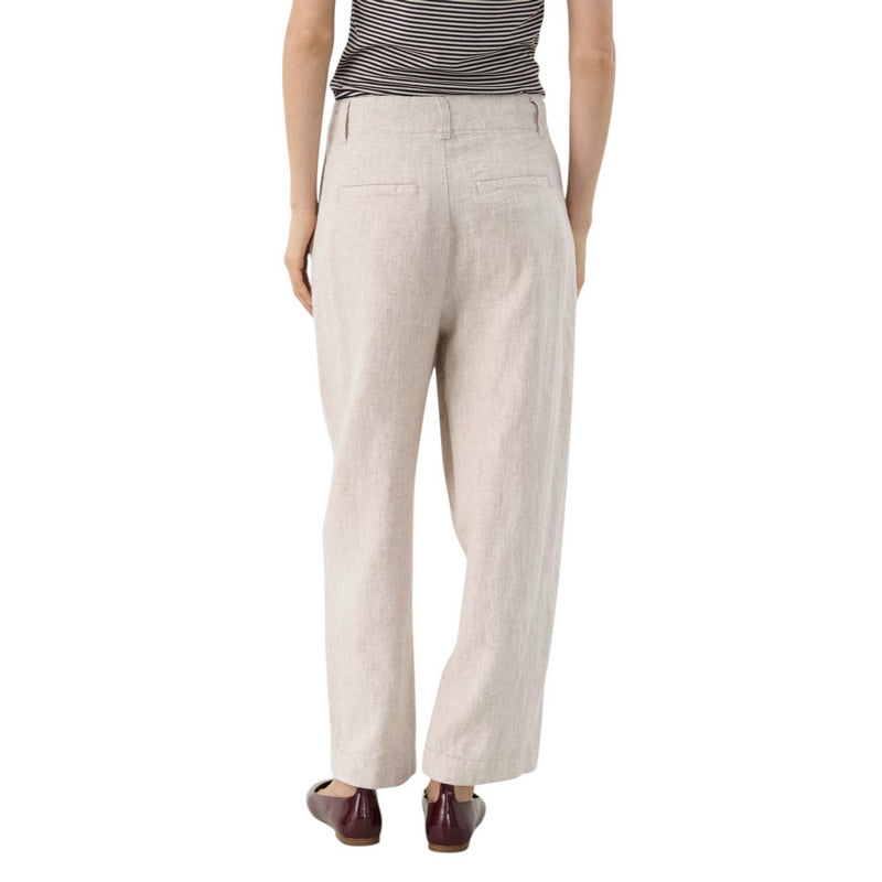 Part Two Clothing Nettas Ramie-Linen Trousers French Oak Melange on model rear