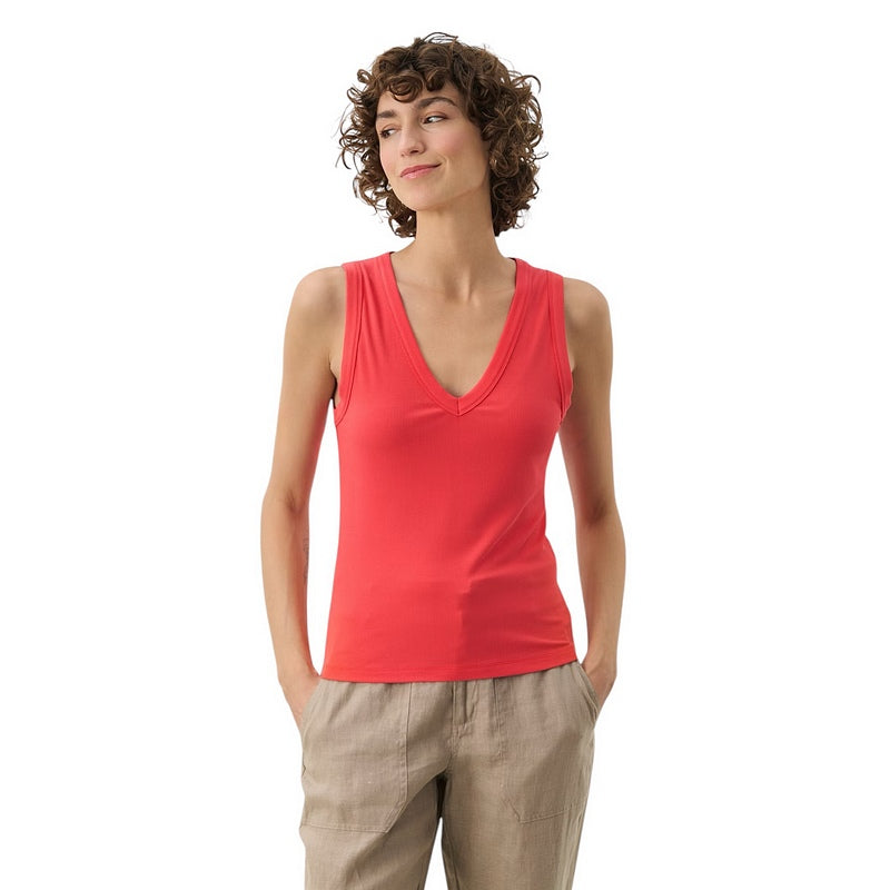 Part Two Clothing Nikkia Vest Top Bittersweet Red on model front