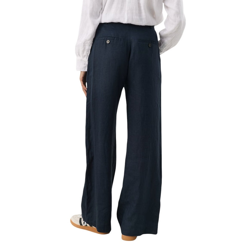 Part Two Clothing Ninnes Linen Trousers in After Midnight on model rear