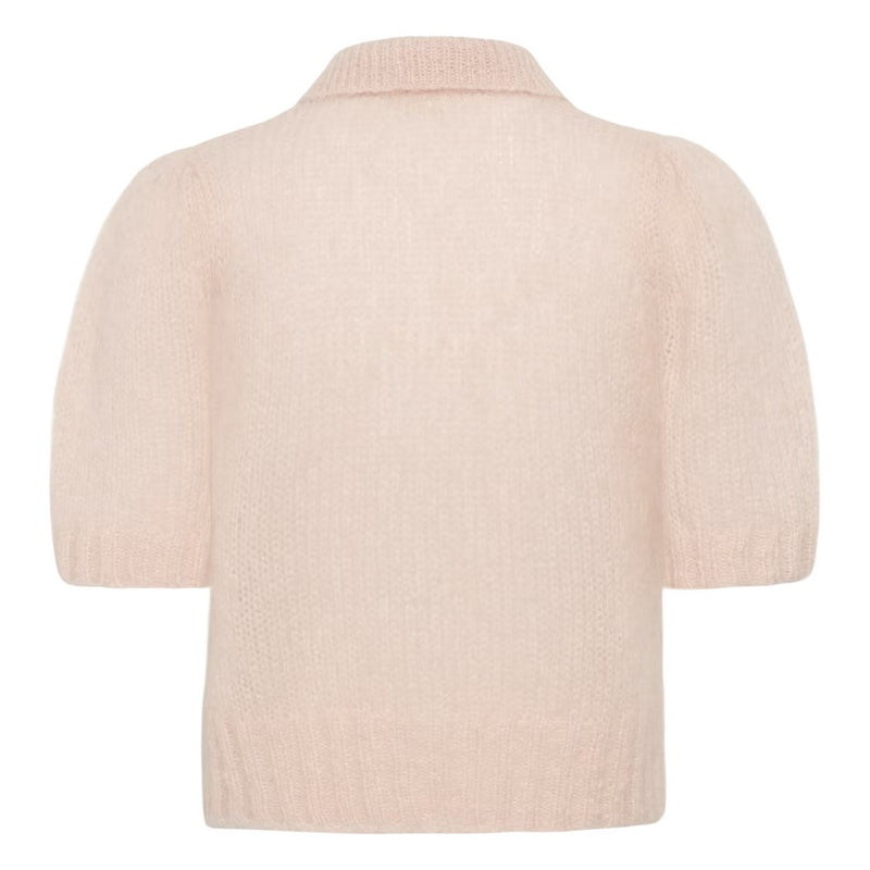 Part Two Clothing Vernoni Knitted Mohair Short Sleeve Cardigan Mauve Chalk rear