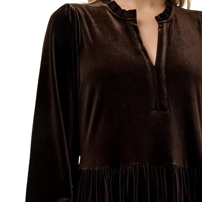 Part Two Clothing Viggase Velvet Dress Mole 30306576-191106 on model detail