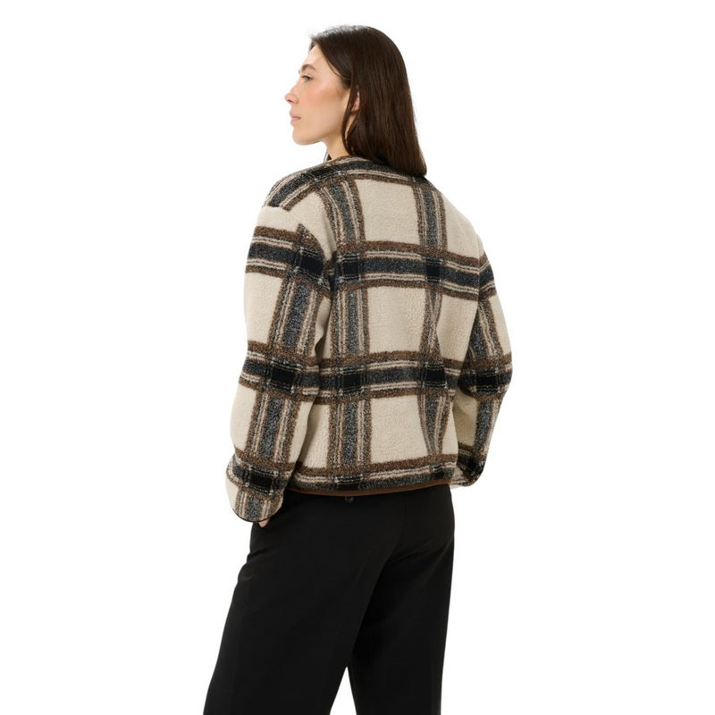 Part Two Clothing Ysabell Jacket Brown Check on model rear