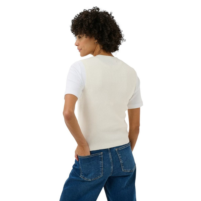 Part Two Gemma Cotton Knit Cardigan Whisper White 30310605-110701 on model rear