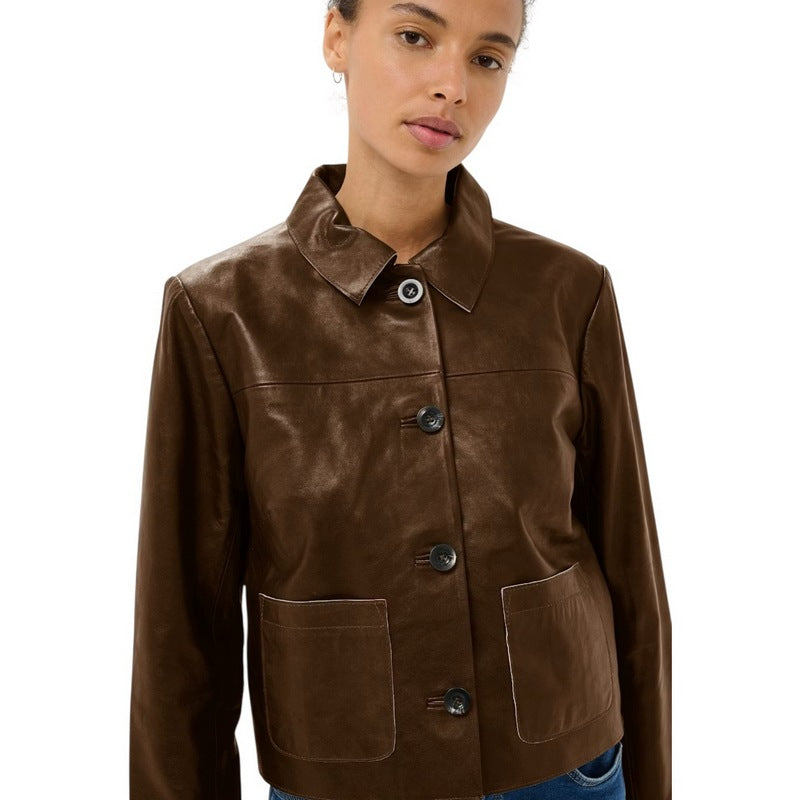 Part Two Nemas Leather Jacket Carafe 30310373-191116 on model 2 close-up