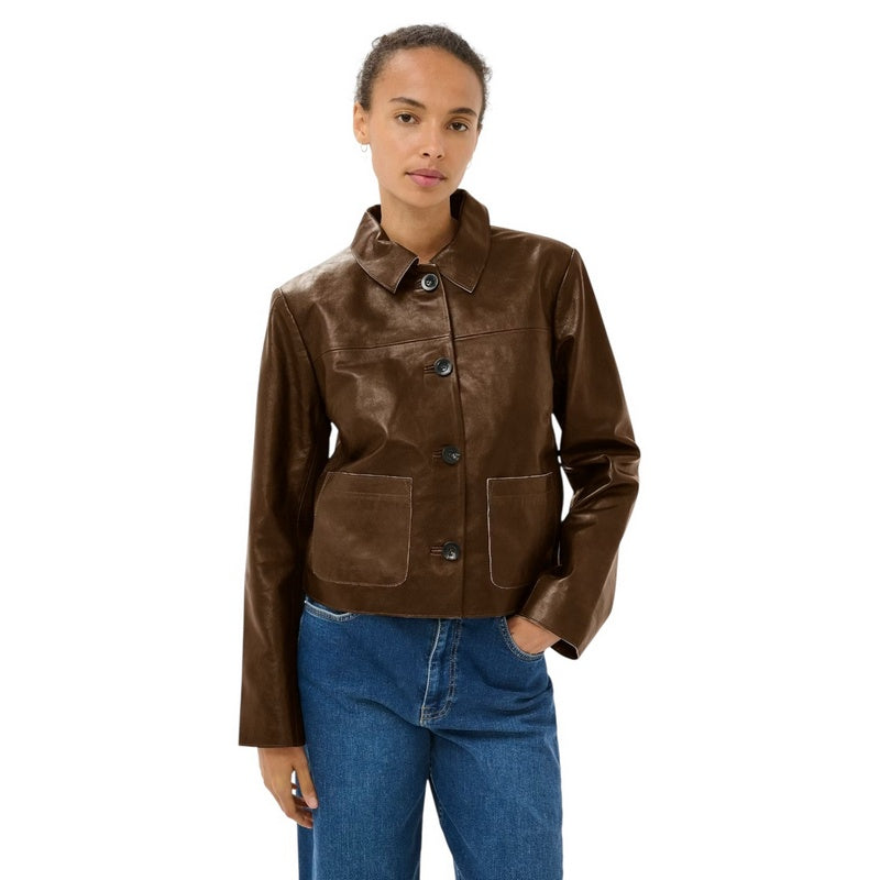 Part Two Nemas Leather Jacket Carafe 30310373-191116 on model 2 front