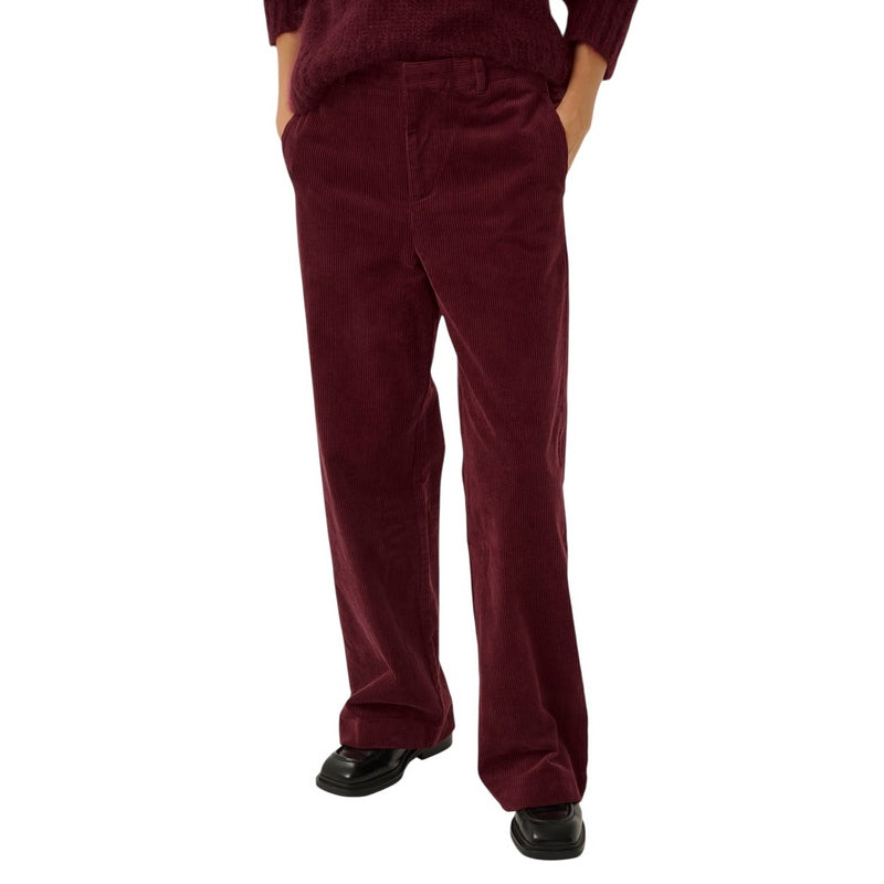 Part Two Clothing Clarissi Cord Trousers Tawny Port on model 2 front