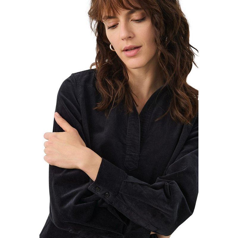 Part Two Clothing Lilje Corduroy Dress Dark Navy 30308983-194013 on model close-up