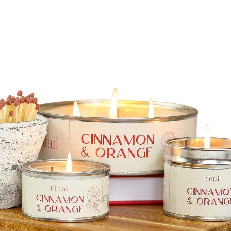 Pintail Candles Cinnamon & Orange Candle Tin assortment