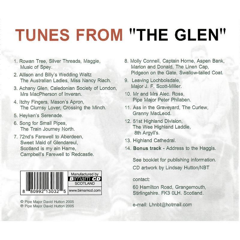 Pipe Major David Hutton Tunes From The Glen PMDH101 track list