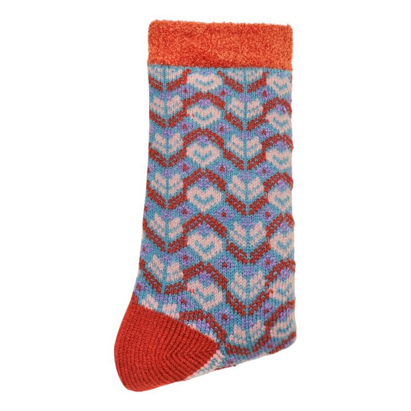 Powder Designs Fair Isle Cosy Socks Teal SOC663 folded