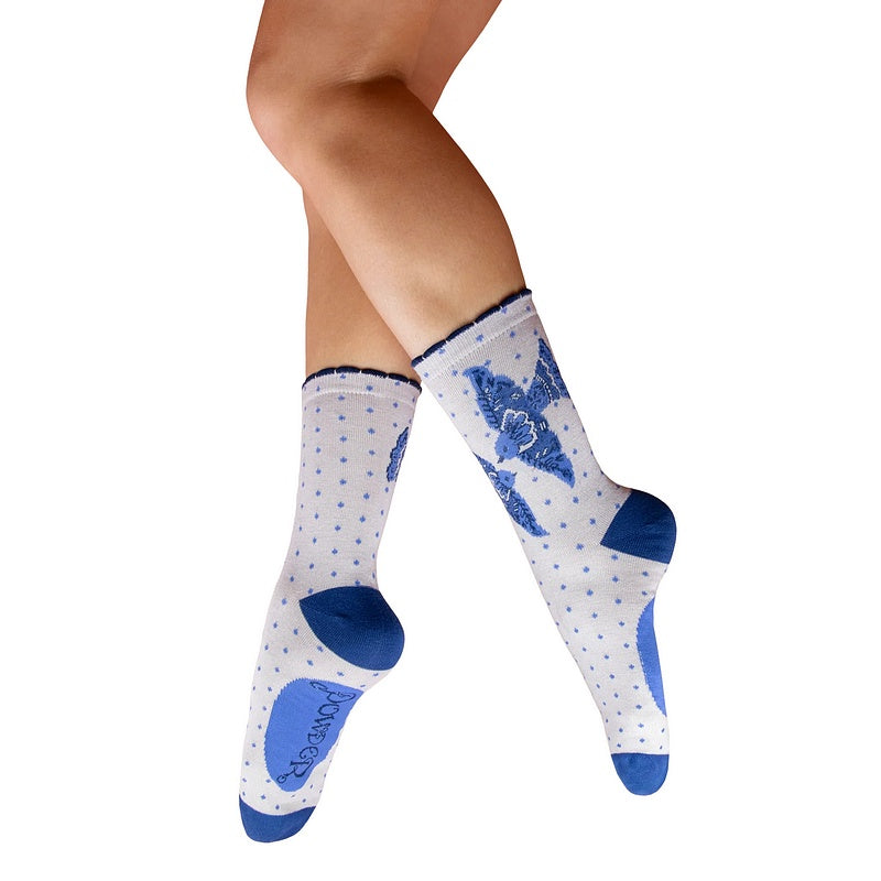 Powder Designs Blue Birds Ladies Ankle Socks SOC803 main