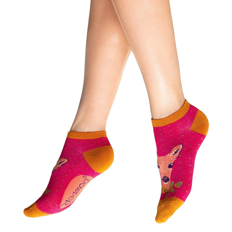 Powder Designs Enchanted Evening Doe Trainer Socks Fuchsia SOC624 main
