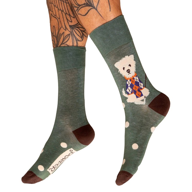 Powder Designs Golfing Westie Men's Bamboo Socks MSOC129 main