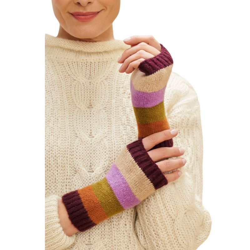 Powder Designs Lilia Wrist Warmers Vintage Mix LIL6 on model