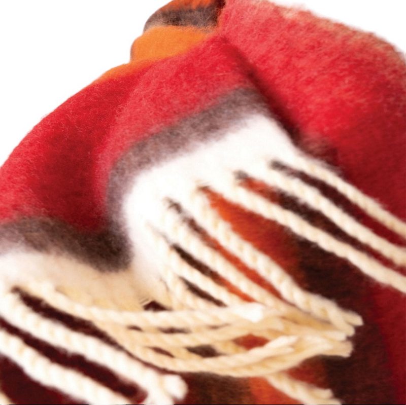 Powder Designs Murphy Cosy Scarf Rust & Sage MUR2 fringe detail