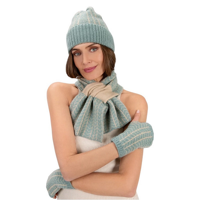 Powder Designs Niamh Beanie Ice Blue NIA5 on model