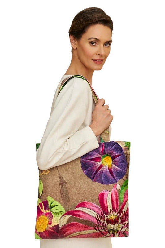 Powder Designs Sage Velvet Tote Oversized Botanicals TOT11 main