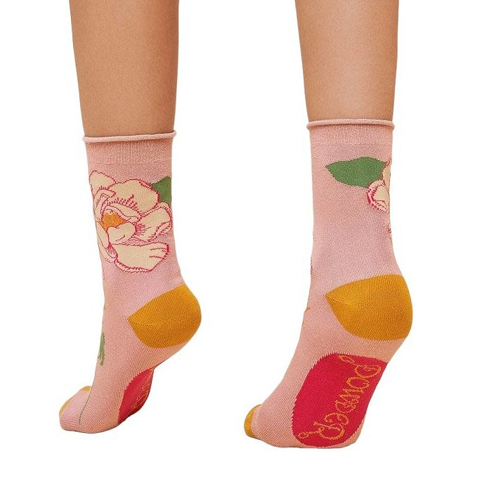 Powder Designs Tropical Flora Ankle Socks - Petal SOC651 back