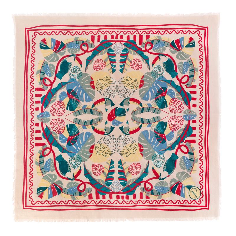 Powder Designs Tropical Toucan Cotton Bandana Scarf CBA5 flat
