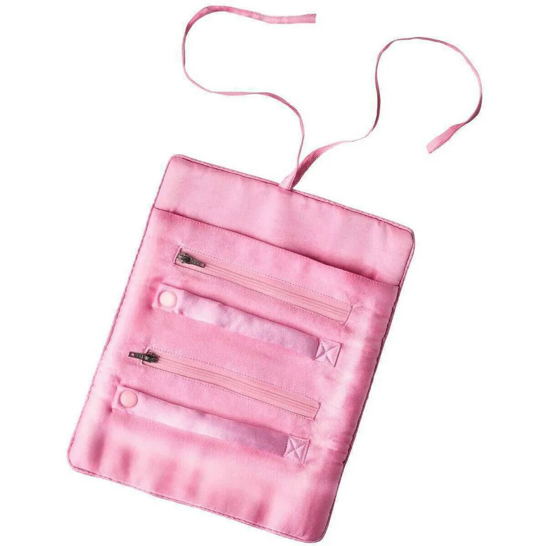 Powder Designs Velvet Jewellery Roll Oriental Crane Ochre JR02 open