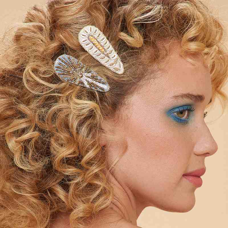 Powder Designs Wheatgrass & Starburst Hair Clips 2 Pack JEW36 model