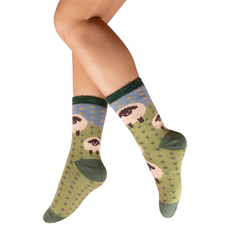 Powder UK Sheep Cosy Socks SOC780 on model