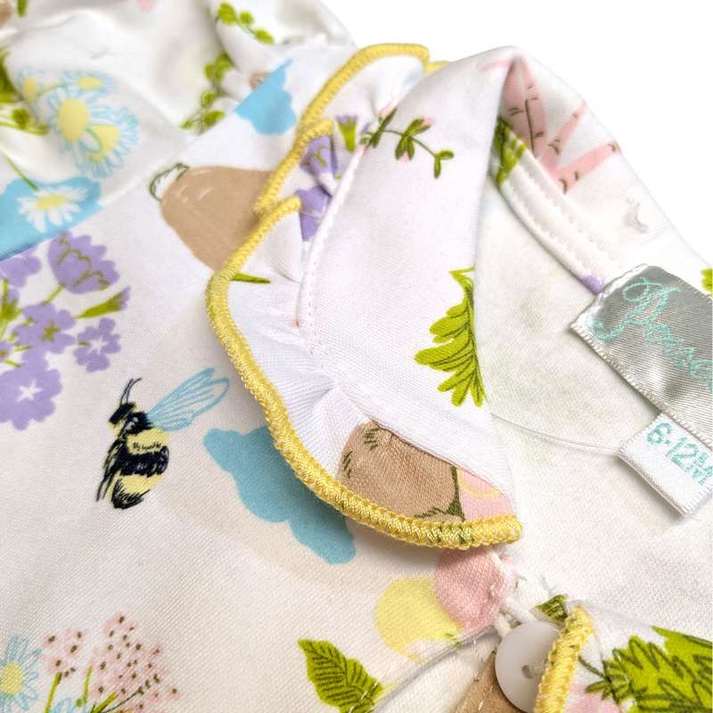 Powell Craft Rabbit Print Babygrow RAB8 collar