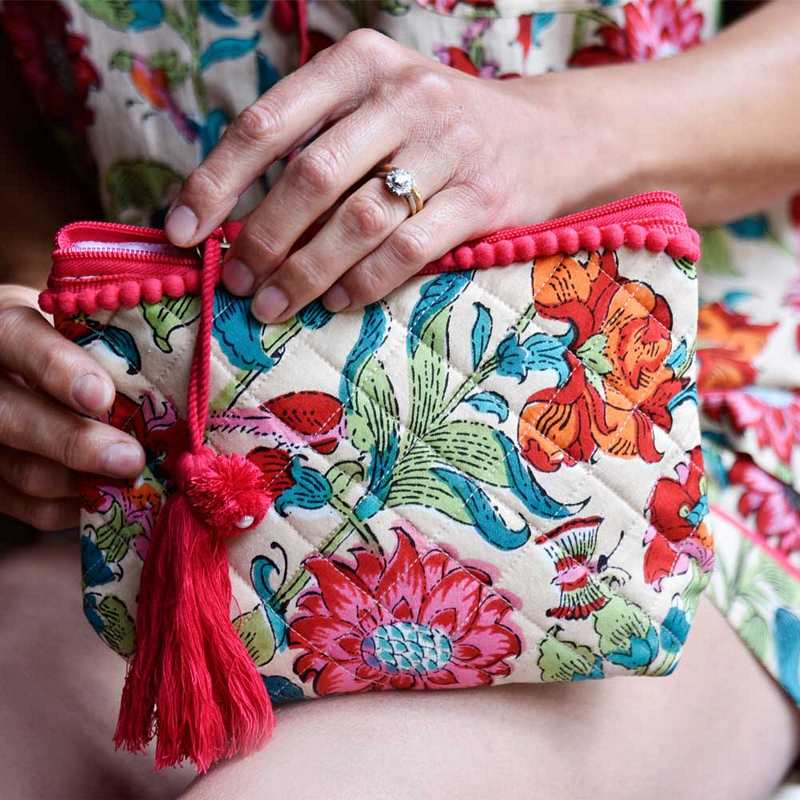 Powell Craft Floral Garden Make Up Bag QMB418 lifestyle
