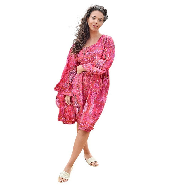 Phoebe Paisley Print Baby Doll Dress One Size