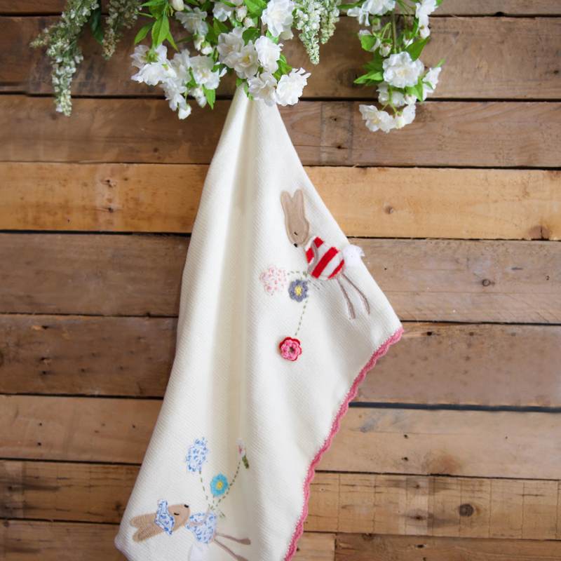 Powell Craft Rabbit Pram Blanket HKR0 lifestyle