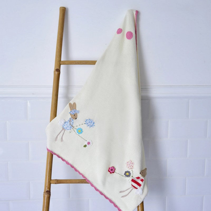 Powell Craft Rabbit Pram Blanket HKR0 lifestyle