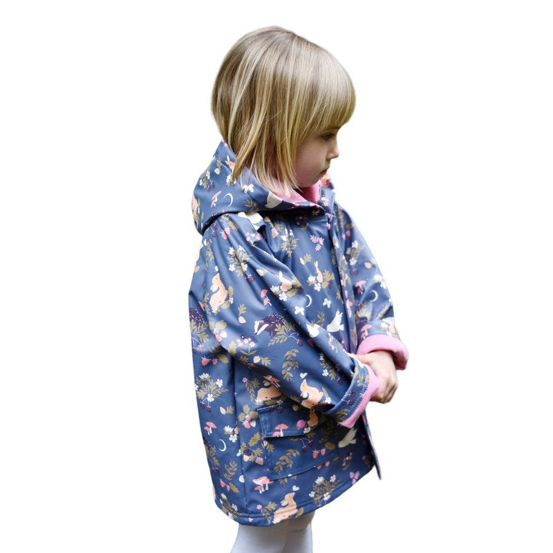 Powell Craft Enchanted Forest Print Raincoat RMEF on girl side