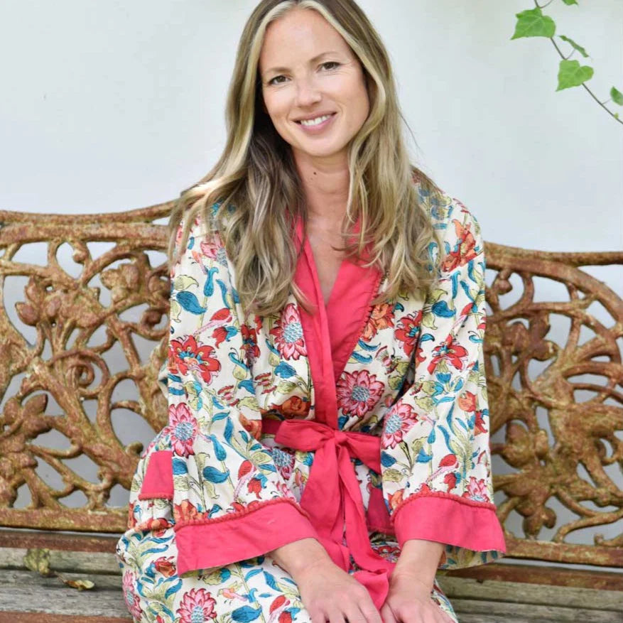 Powell Craft Floral Garden Dressing Gown DG418 model