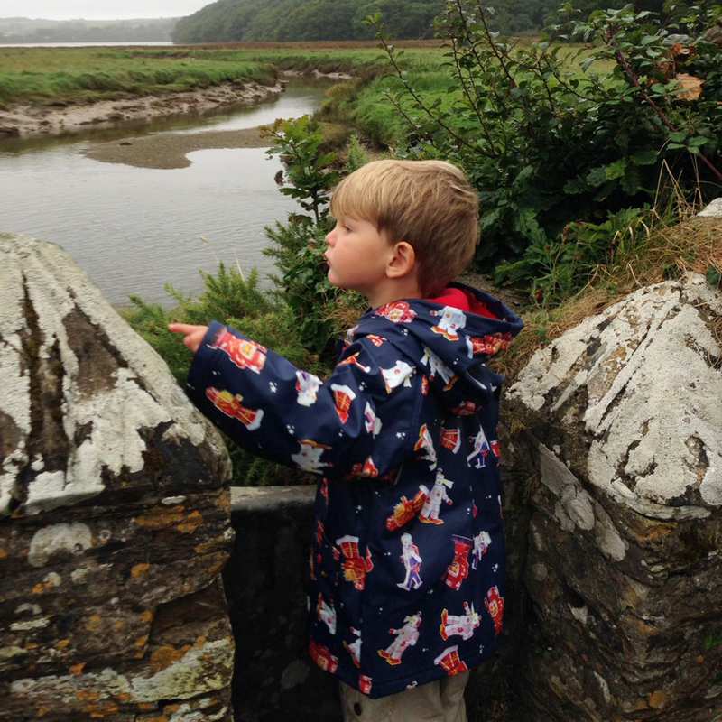 Powell Craft Robot Raincoat RMRO on boy lifestyle