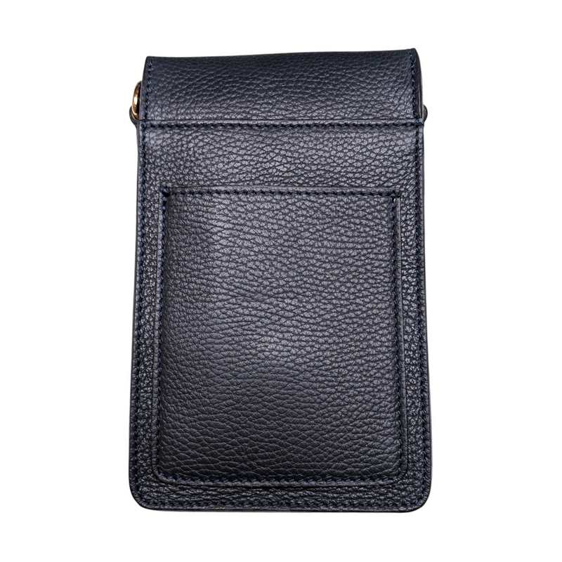 Italian Leather Cross-body Phone Bag Navy PS478 back