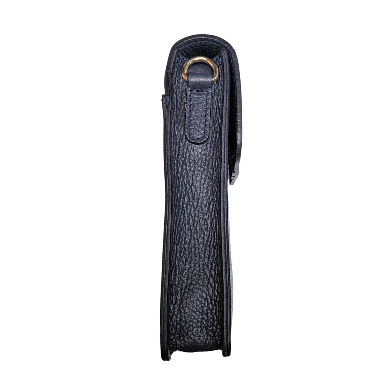 Italian Leather Cross-body Phone Bag Navy PS478 side